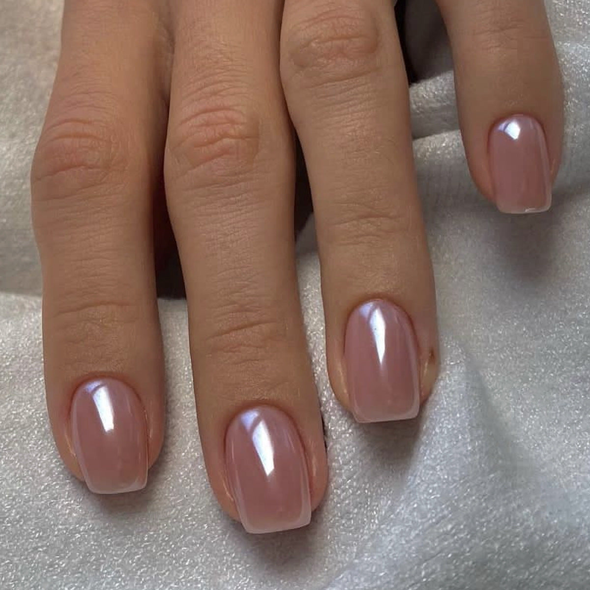 EYESFAV Nude Velvet Pink, Medium, Square Press On Nails